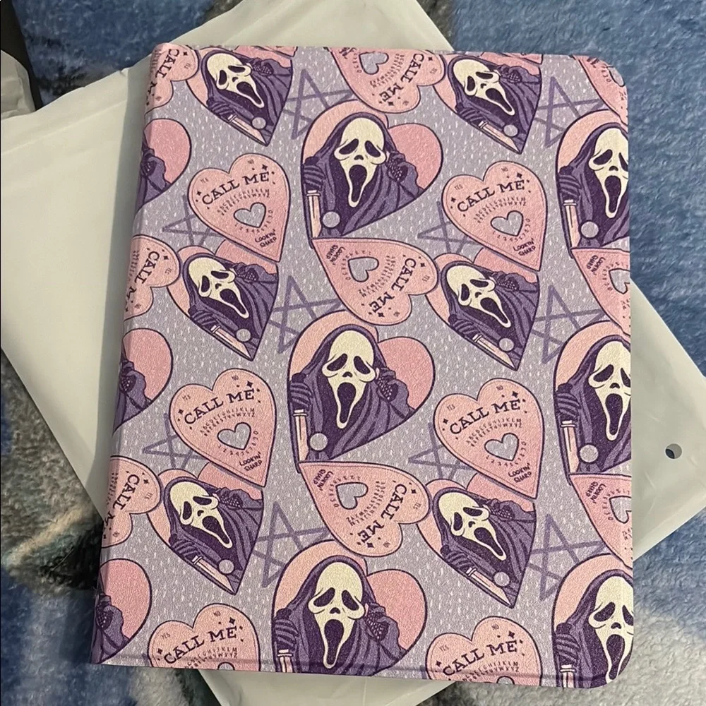 Purple and Pink Scream Patterned Tablet Case for iPad 10th Generation